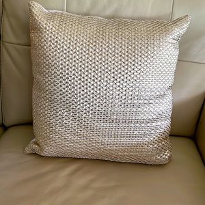 Donna Karan woven gold pillow 18x18